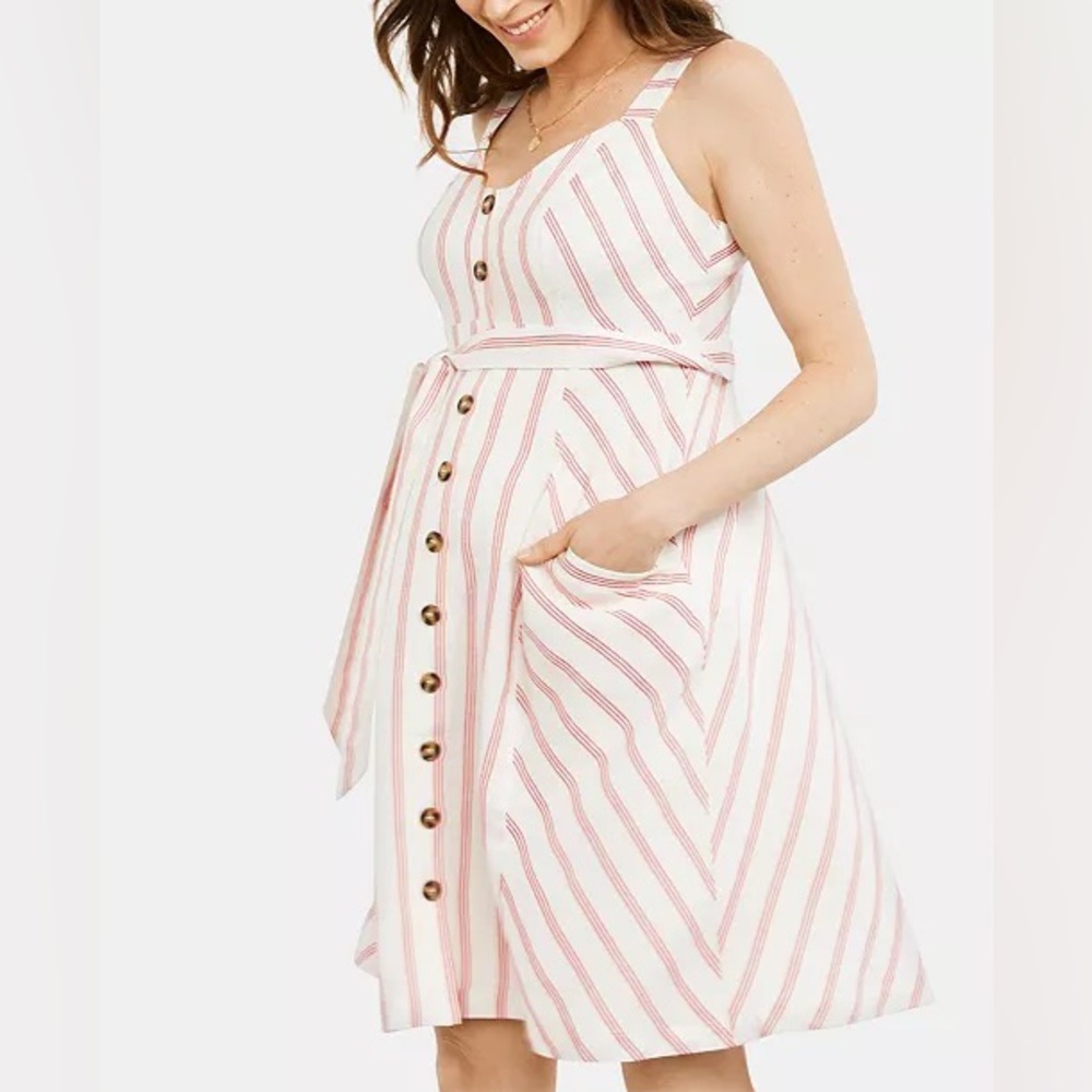 Pea in the pod button front maternity dress